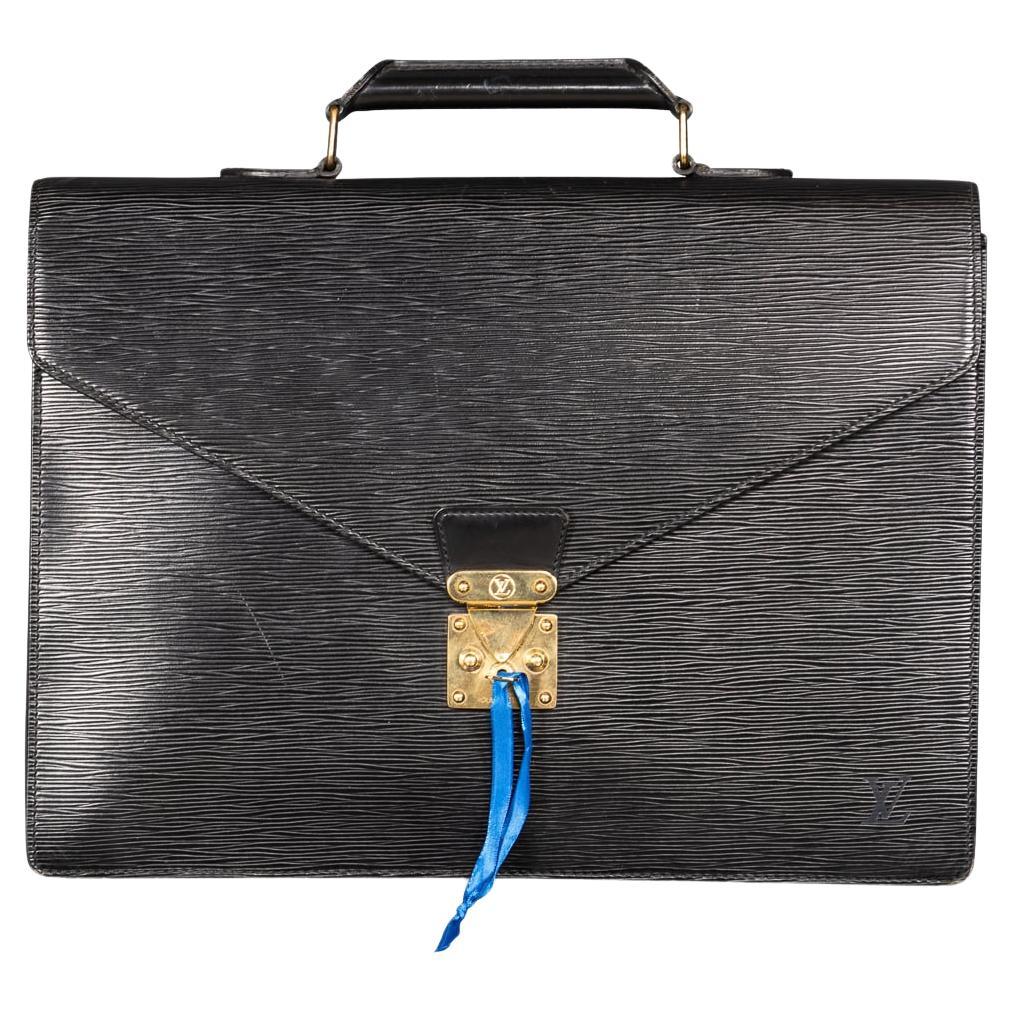20th Century Louis Vuitton Black Epi Leather Document Case, Made In France c1990