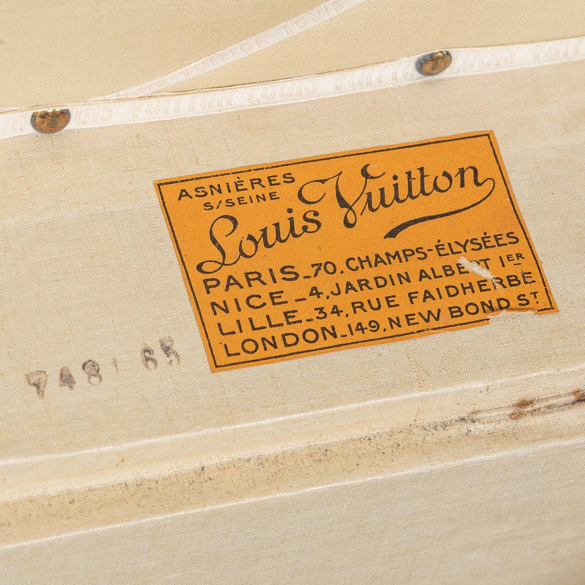 Louis Vuitton-Kabinenkoffer des 20. Jahrhunderts mit Monogramm aus Segeltuch, Frankreich um 1930 im Angebot 4