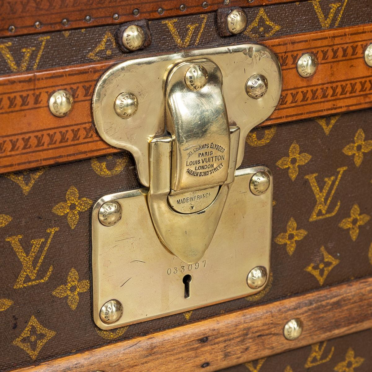 Louis Vuitton-Kabinenkoffer des 20. Jahrhunderts mit Monogramm aus Segeltuch, Frankreich um 1930 im Angebot 11