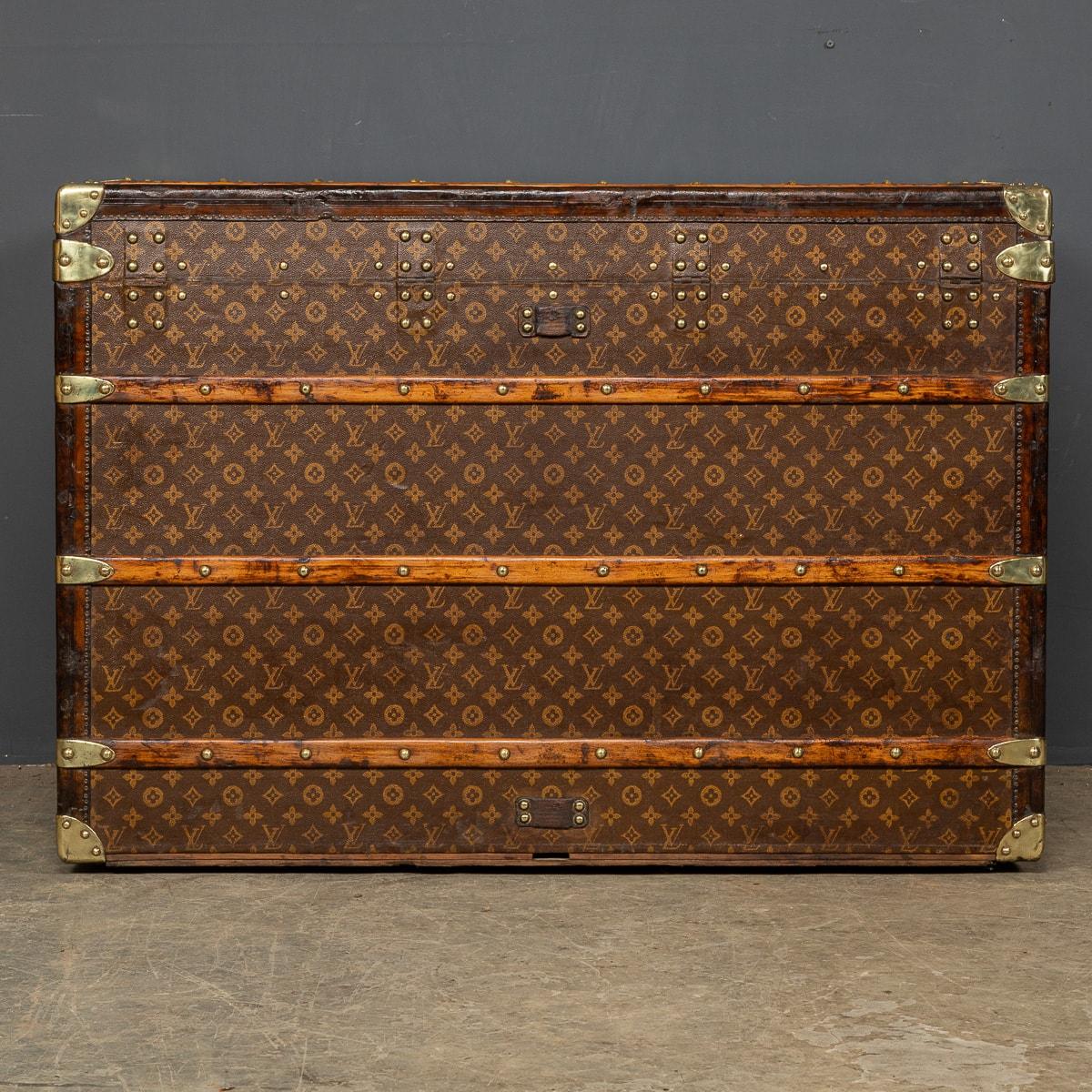 Brass 20th Century Louis Vuitton Cabin Trunk in Monogram Canvas, Paris, C.1930