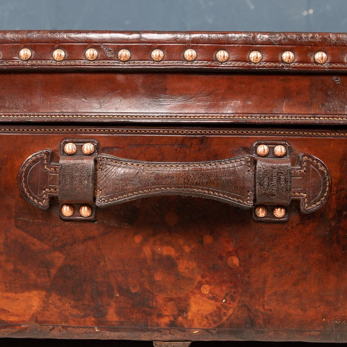 20th Century Louis Vuitton Cabin Trunk In Natural Cow Hide, Paris, c.1910 For Sale 9