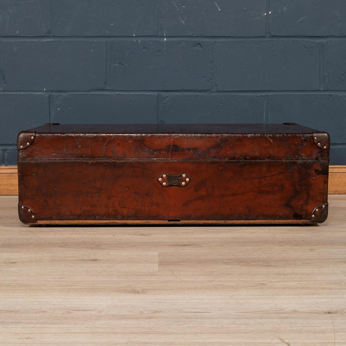 French 20th Century Louis Vuitton Cabin Trunk In Natural Cow Hide, Paris, c.1910 For Sale