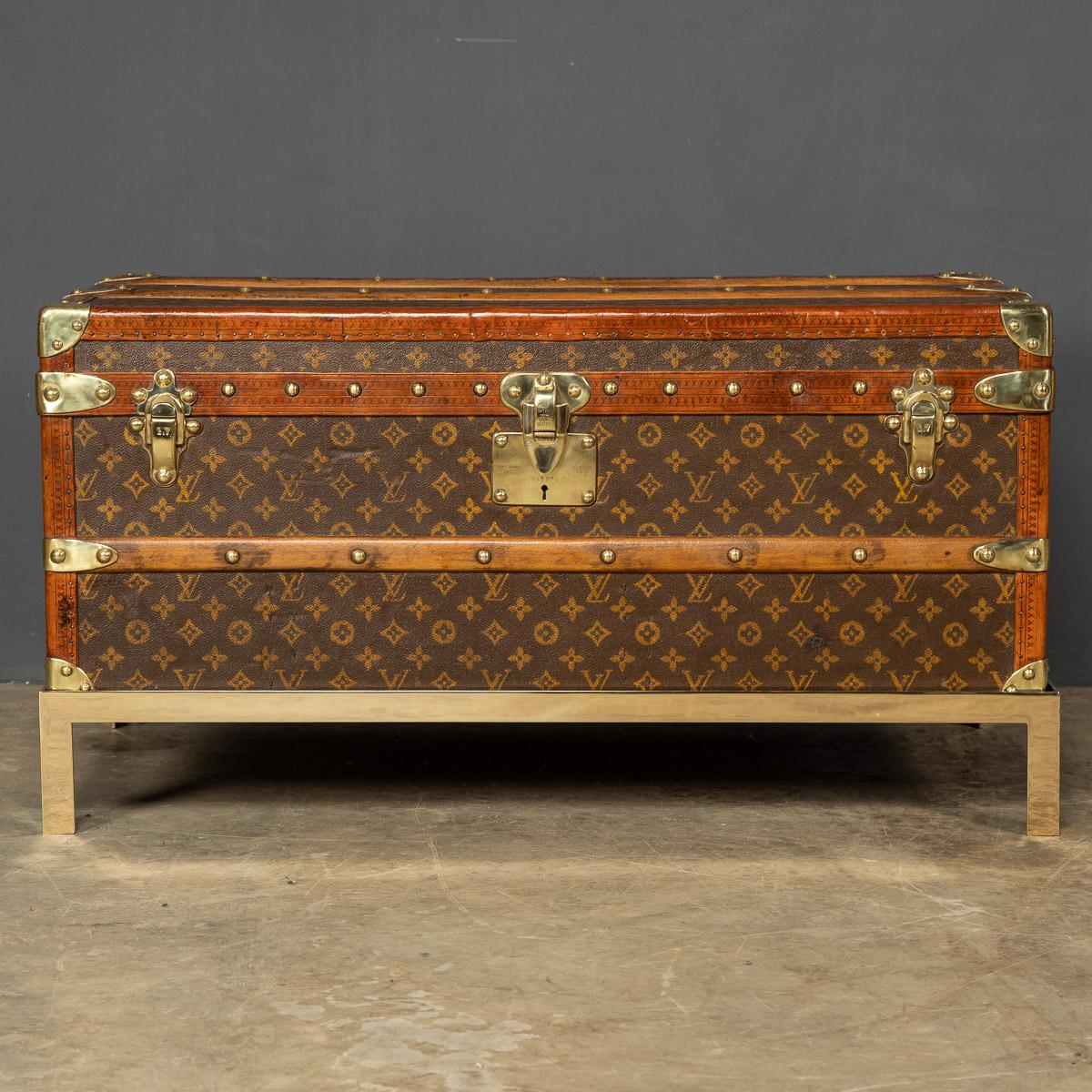 Antique early 20th century Louis Vuitton trunk covered in the world famous LV monogrammed canvas, with its lozine borders and brass fitting this trunk would have been the top of the line even at the time of purchase over 100 years ago, comes with a