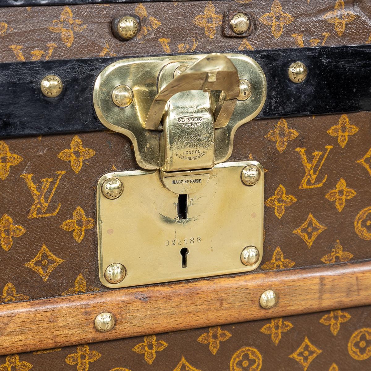 Louis Vuitton Courier-Truhe des 20. Jahrhunderts aus Monogramm-Leinwand, Frankreich um 1910 im Angebot 4