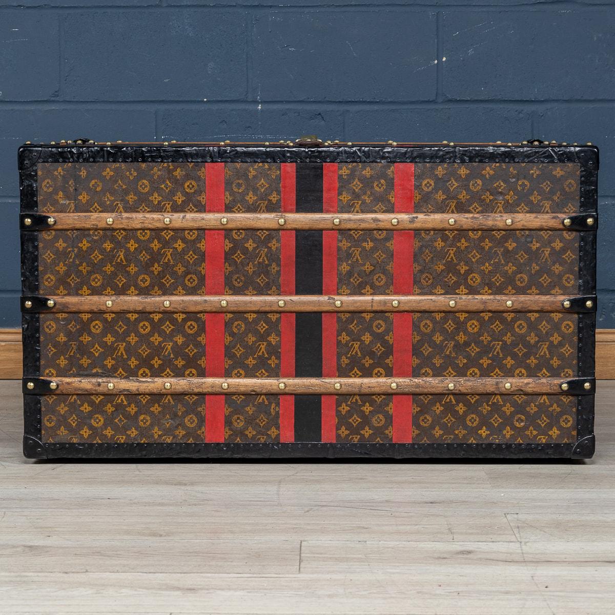 Leather 20th Century Louis Vuitton Courier Trunk In Monogram Canvas, France c.1910 For Sale