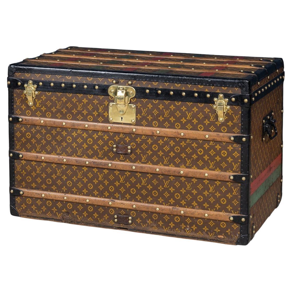 Louis Vuitton Courier-Truhe des 20. Jahrhunderts aus Monogramm-Leinwand, Frankreich um 1910 im Angebot