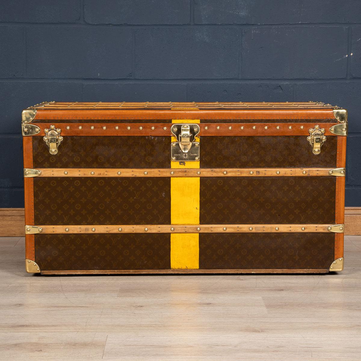 An early 20th century Louis Vuitton trunk. Covered in the world famous LV monogrammed canvas, with its lozine borders and brass fitting it would have been the top of the line even at the time of purchase some 100 years ago. Oozing style and elegance