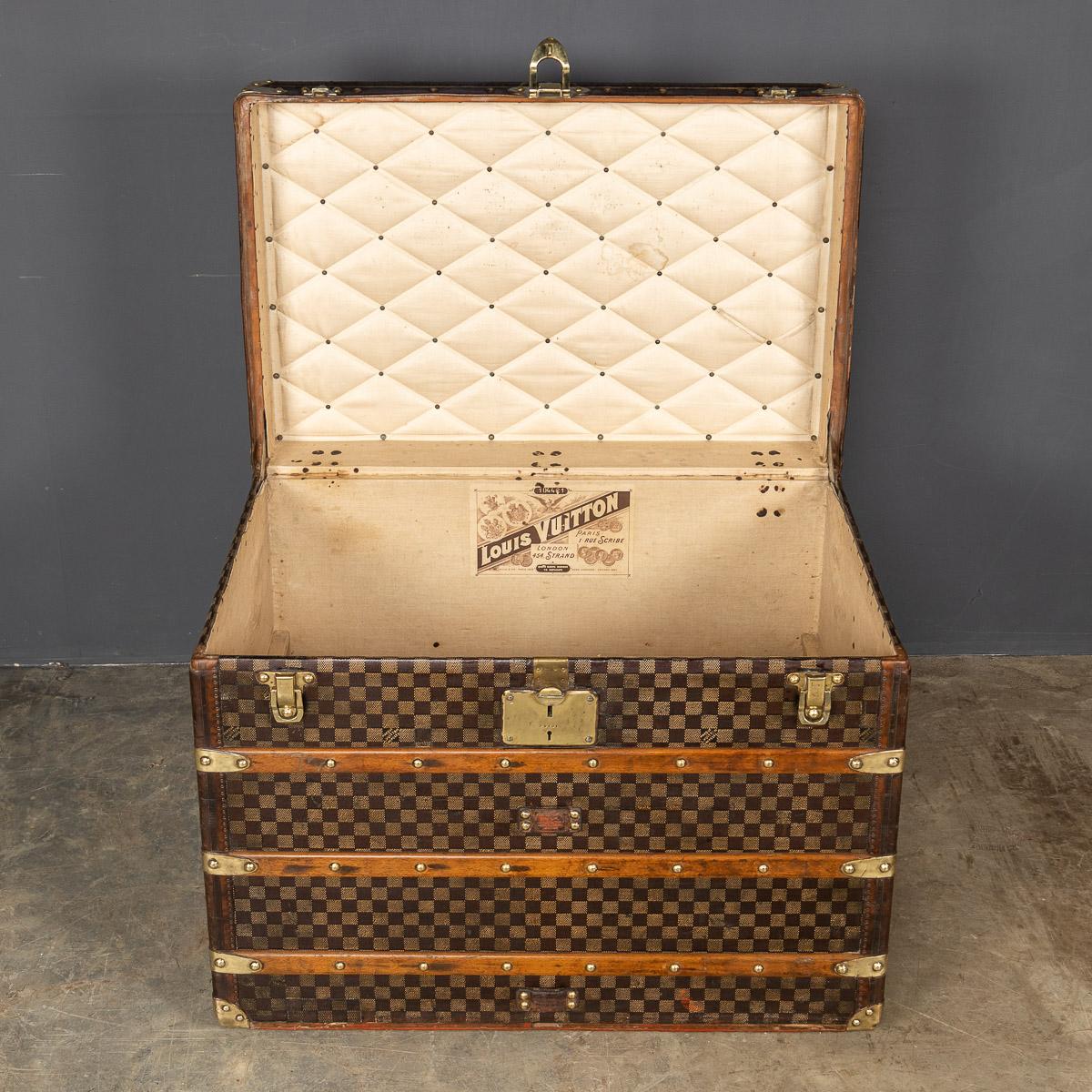Brass 20th Century Louis Vuitton Courier Trunk with a Union Jack Top, Paris, C.1950