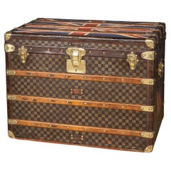 Early 20th c Louis Vuitton Steamer Trunk with Interior Label and Serial  Number For Sale at 1stDibs