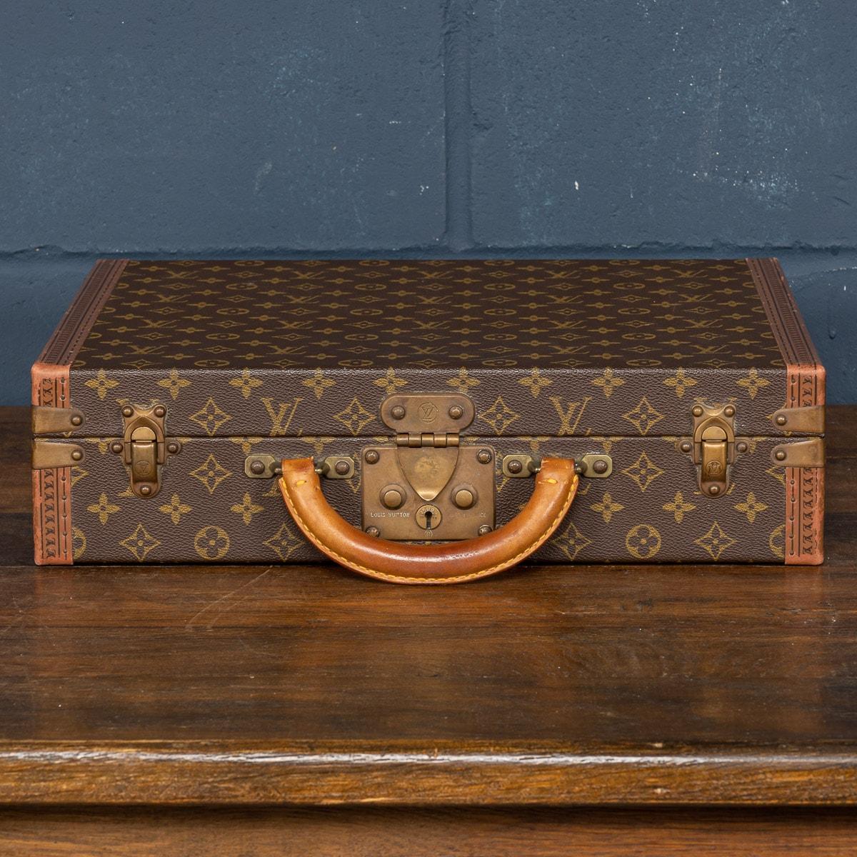 A beautiful Louis Vuitton briefcase made in the latter part of the last century, edging with 