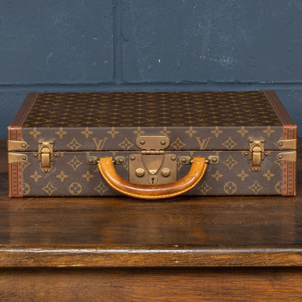 A beautiful Louis Vuitton briefcase made in the latter part of the last century, edging with 