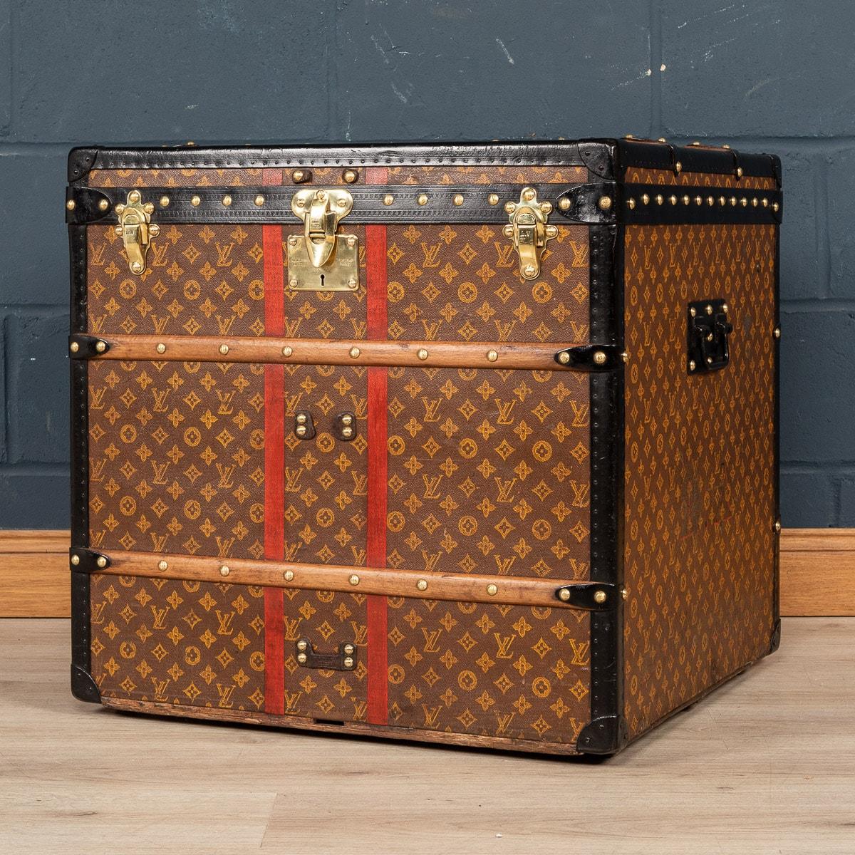 A superb example of an early 20th century Louis Vuitton hat trunk in the world famous monogrammed LV canvas. Complete with all its interior trays, this unusually sized trunk is in very good condition and harks back to times of passenger ships and