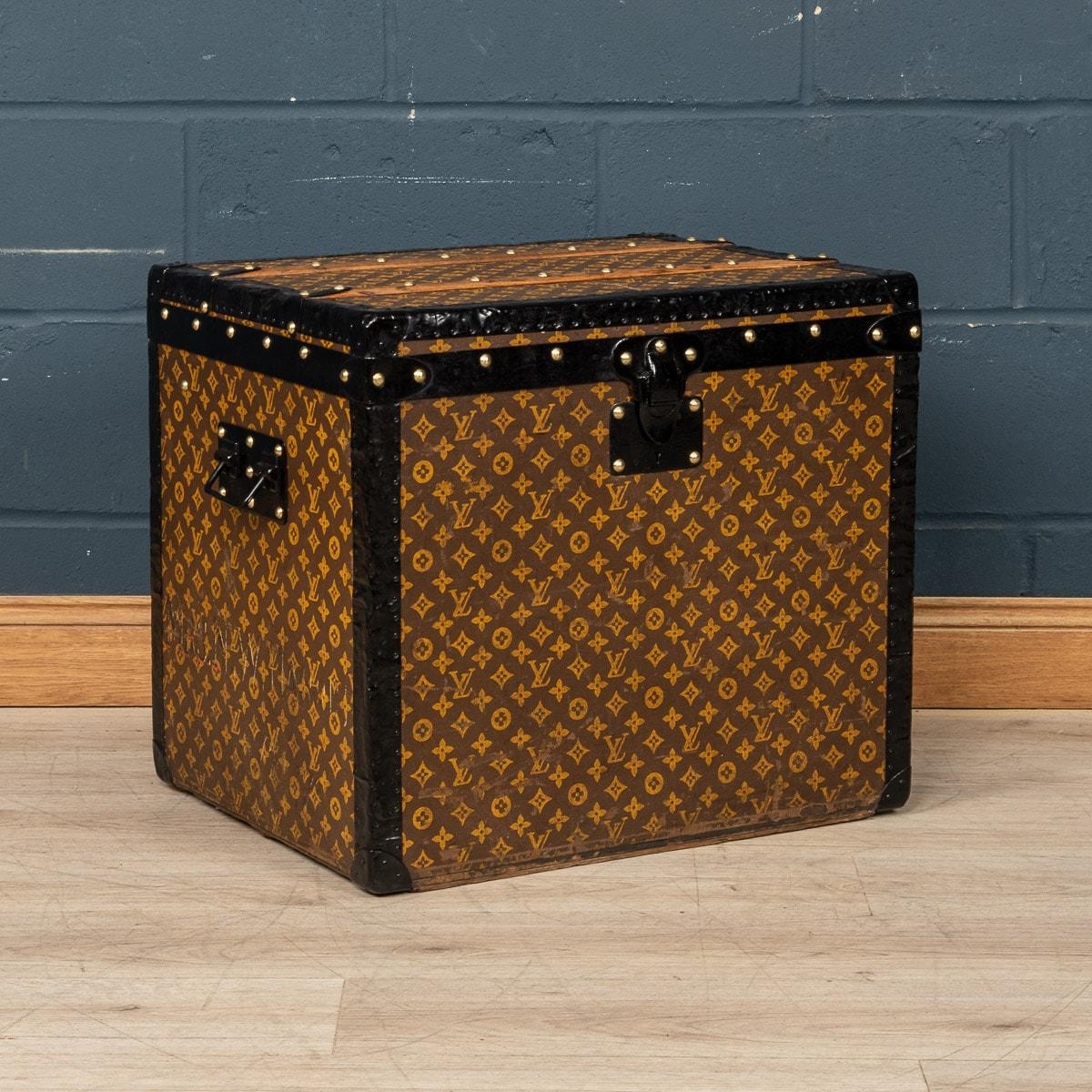 A superb example of an early 20th century Louis Vuitton hat trunk in the world famous monogrammed LV canvas. This unusually sized trunk is in very good condition and harks back to times of passenger ships and 1st class travel of bygone eras. A