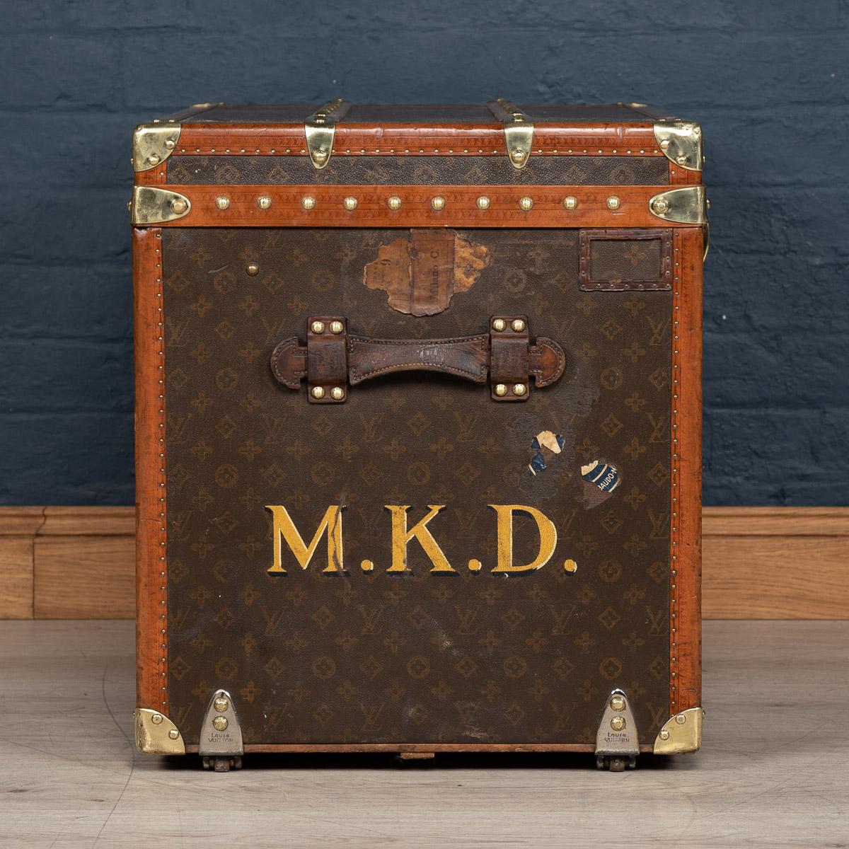 Brass 20th Century Louis Vuitton Hat Trunk in Monogram Canvas, France, circa 1930