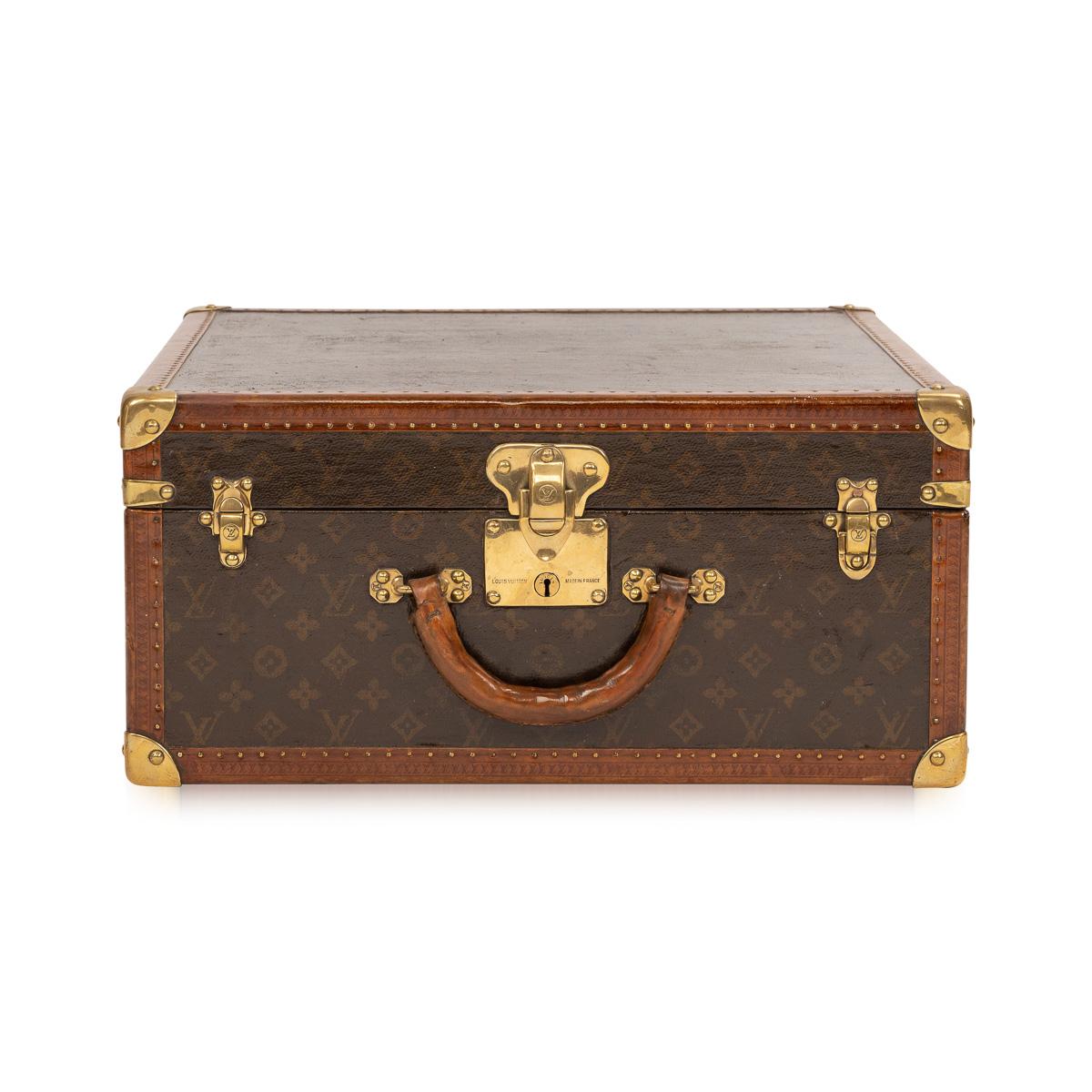 A stunning Louis Vuitton hat trunk in stencilled monogrammed canvas with lozine and brass trim, made in France, circa 1930. This trunk is a must have item for any elite traveller harking back to times of passenger ships and 1st class travel of