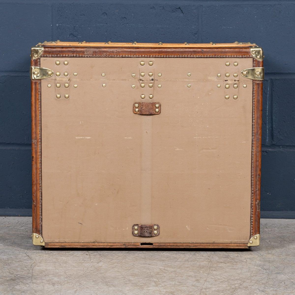 Louis Vuitton-Huttruhe des 20. Jahrhunderts aus seltenem „Vuittonite“-Leinwand, Frankreich um 1900 (Messing) im Angebot