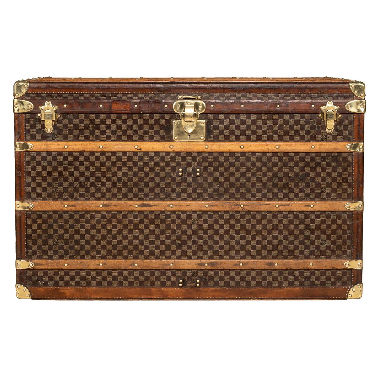 20th Century Louis Vuitton in Damier Canvas "Malle Haute" Trunk, Paris