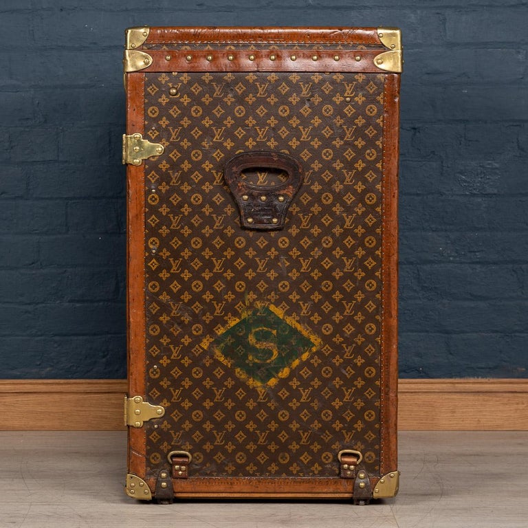 Antique Louis Vuitton monogram malle haute JWT - Pinth Vintage Luggage