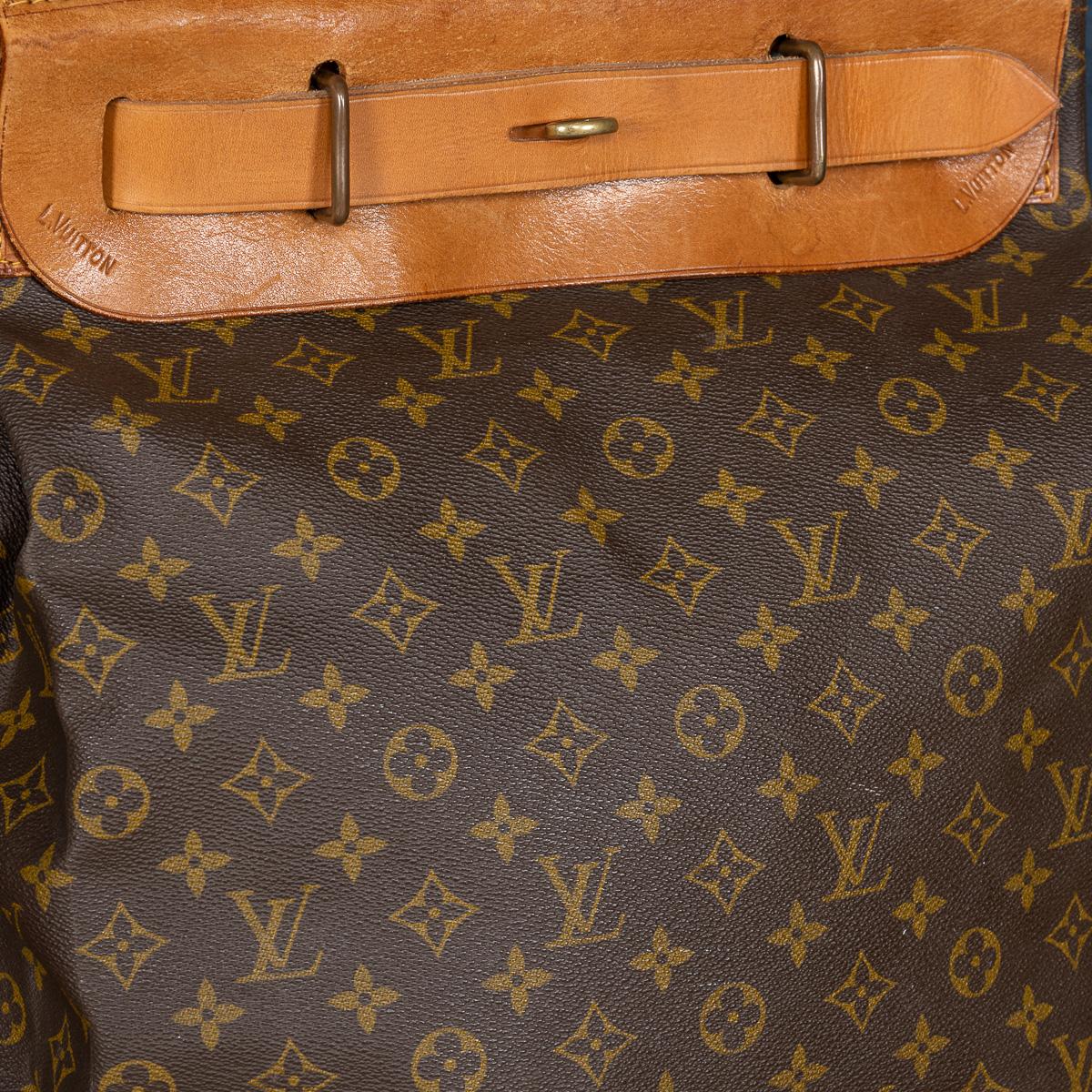 Louis Vuitton Steamer 35 Tasche aus Segeltuch mit Monogramm aus dem 20. Jahrhundert, hergestellt in Frankreich im Angebot 7