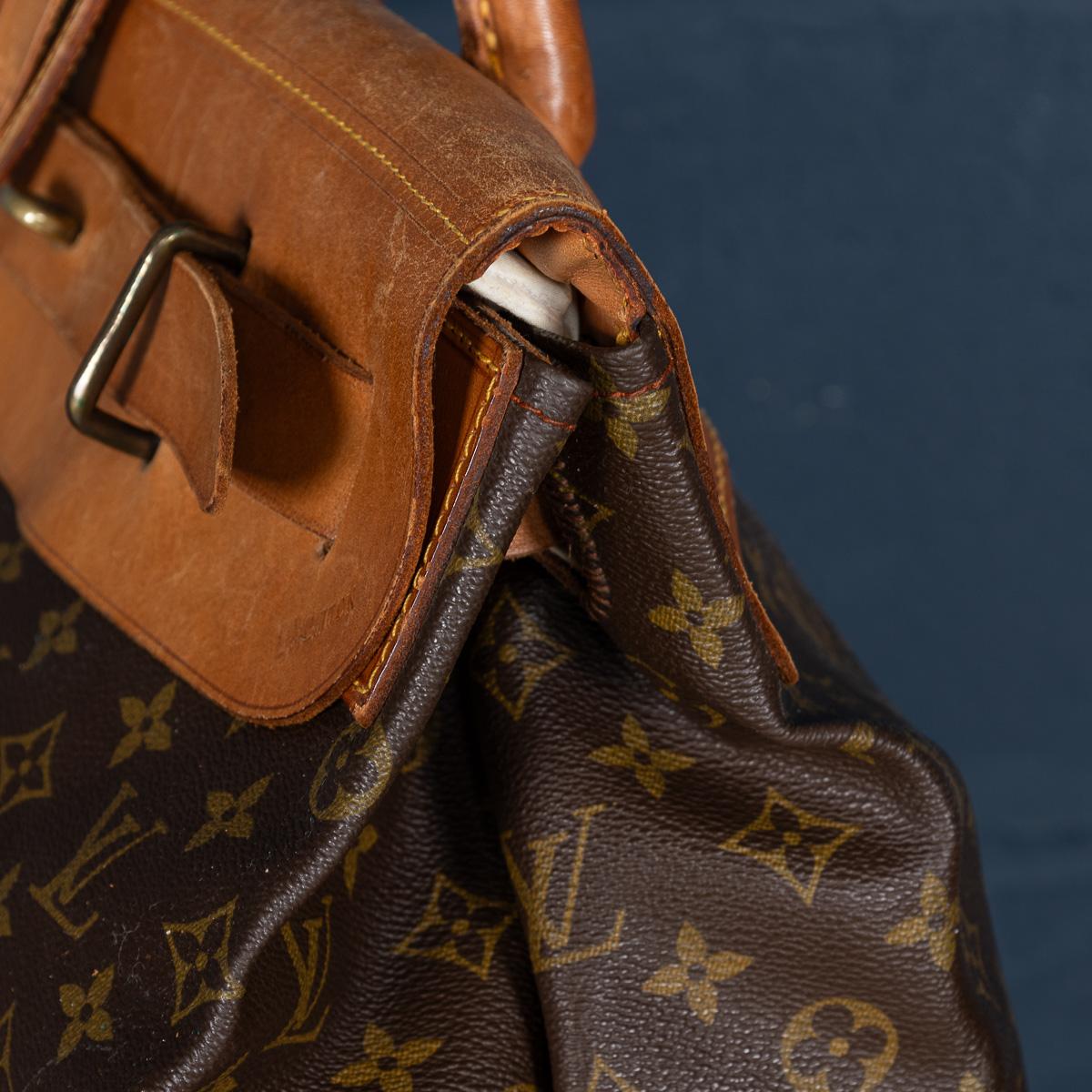 Louis Vuitton Steamer 35 Tasche aus Segeltuch mit Monogramm aus dem 20. Jahrhundert, hergestellt in Frankreich im Angebot 10
