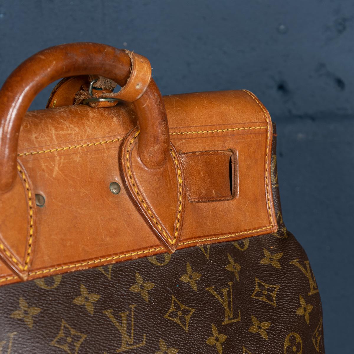 Louis Vuitton Steamer 35 Tasche aus Segeltuch mit Monogramm aus dem 20. Jahrhundert, hergestellt in Frankreich im Angebot 13