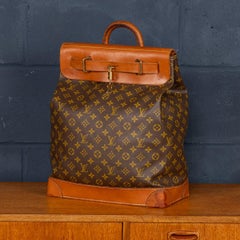 20th Century Louis Vuitton Steamer 35 Bag In Monogram Canvas, Made In France