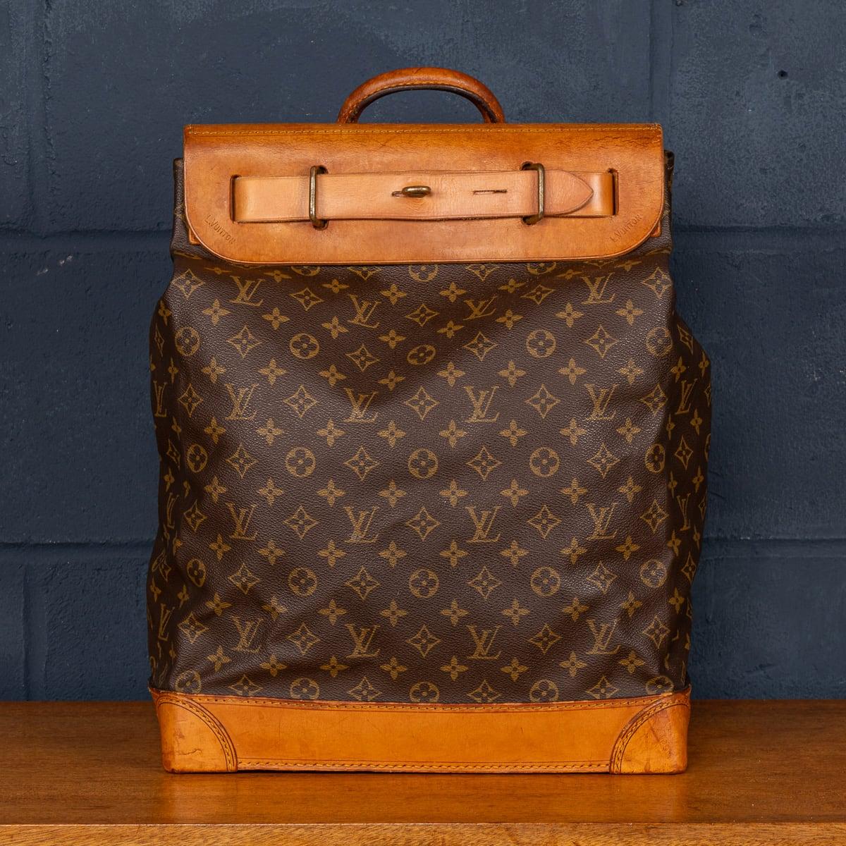 French 20th Century Louis Vuitton Steamer 35 Bag In Monogram Canvas, Made In France For Sale