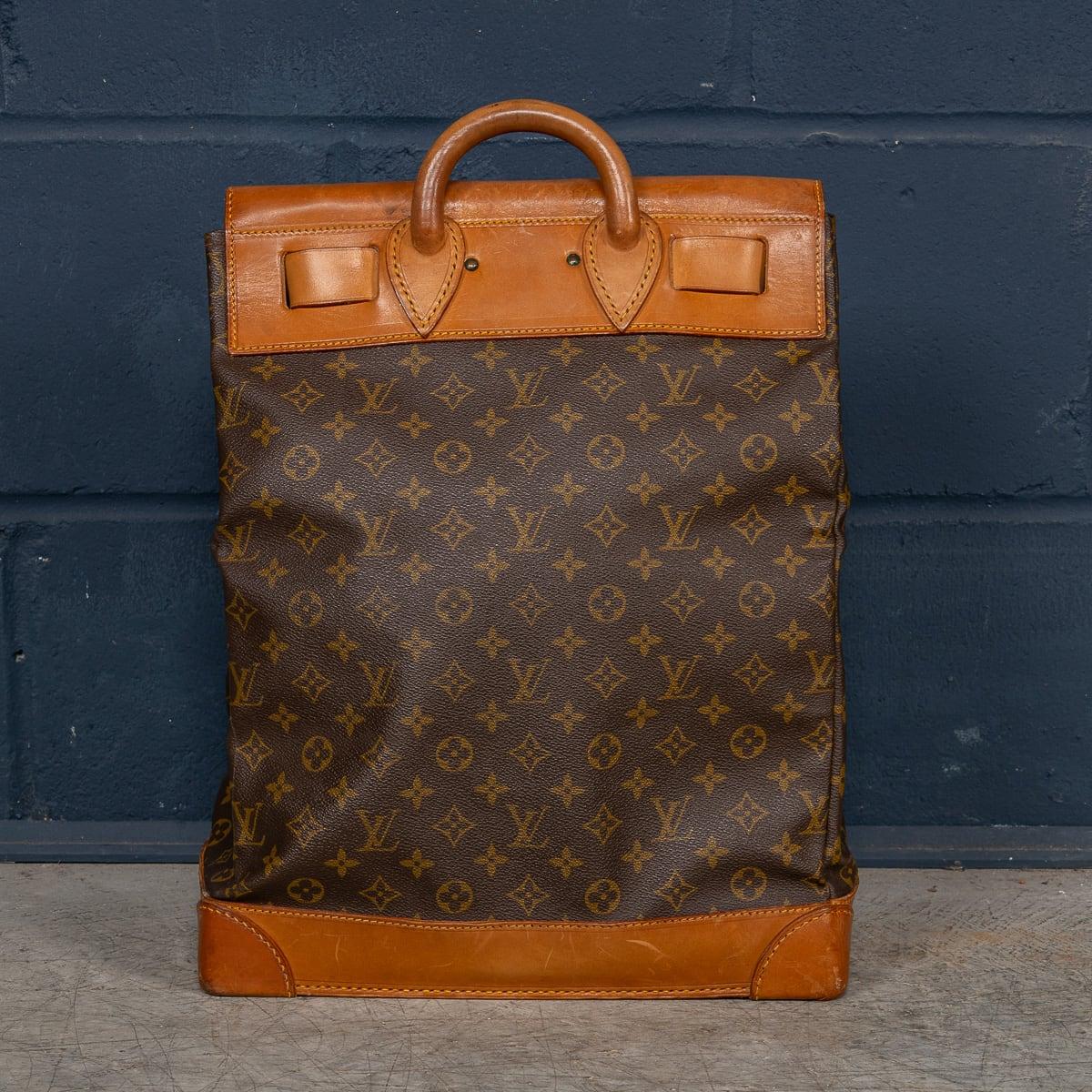 French 20th Century Louis Vuitton Steamer 35 Bag In Monogram Canvas, Made In France For Sale