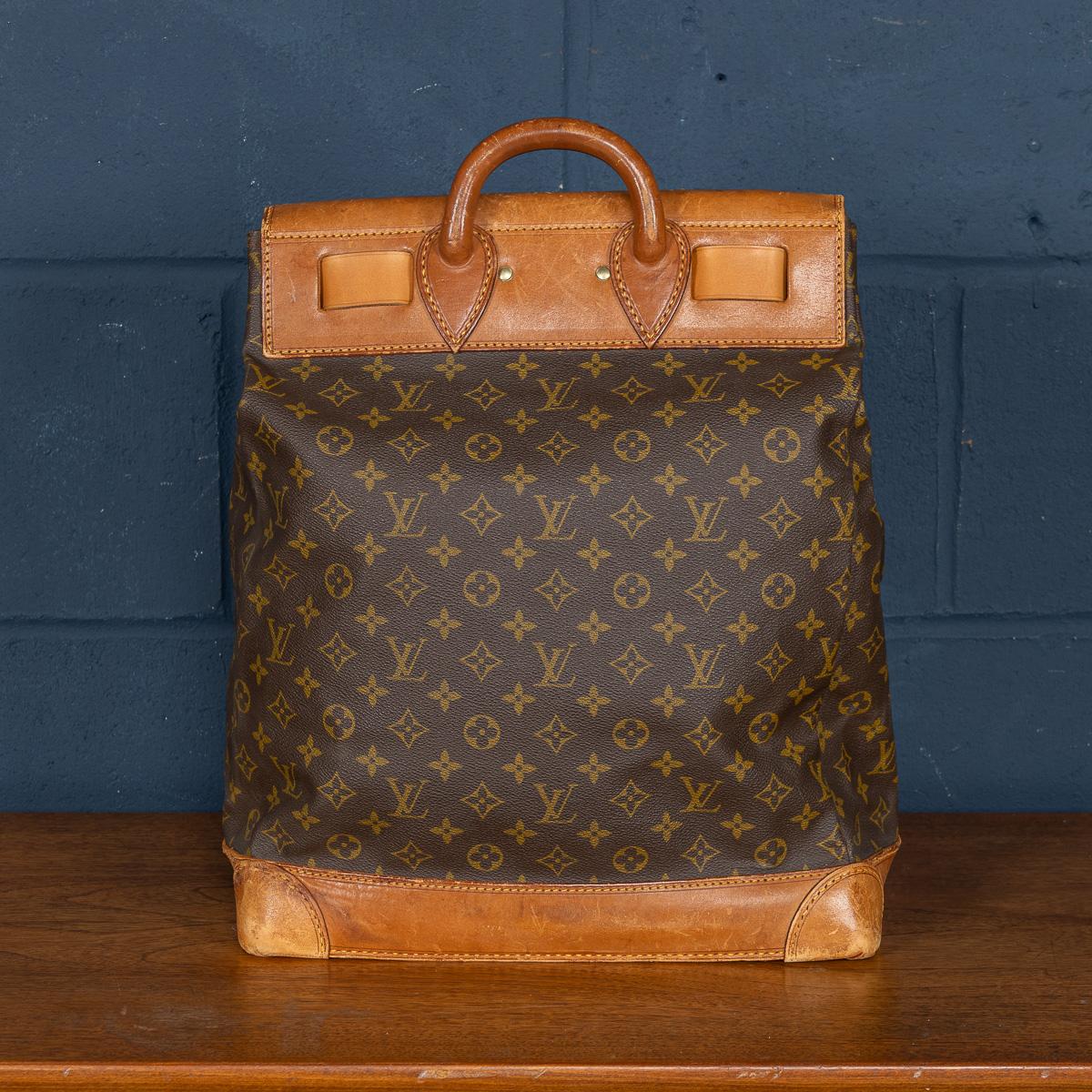 Louis Vuitton Steamer 35 Tasche aus Segeltuch mit Monogramm aus dem 20. Jahrhundert, hergestellt in Frankreich im Zustand „Gut“ im Angebot in Royal Tunbridge Wells, Kent