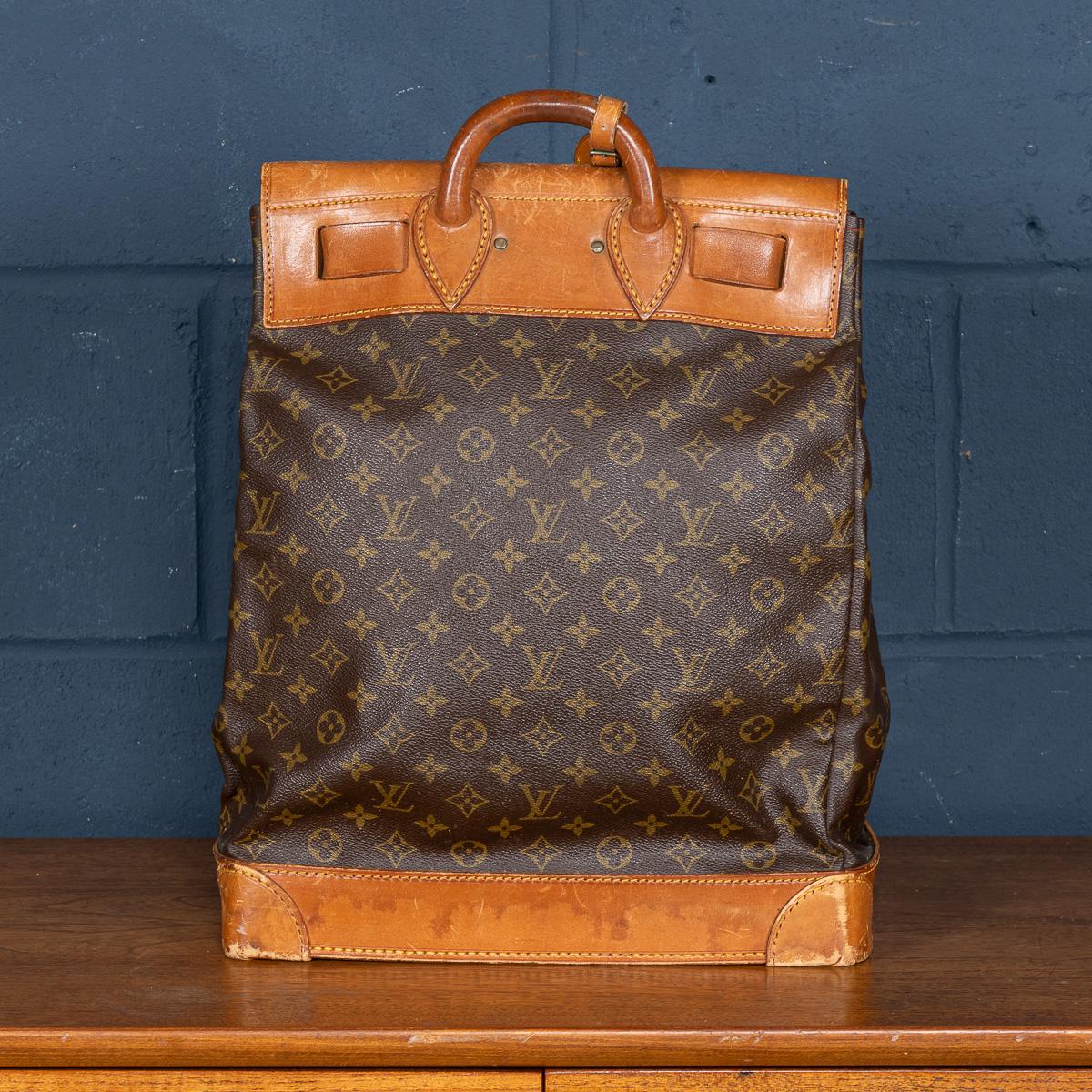 Louis Vuitton Steamer 35 Tasche aus Segeltuch mit Monogramm aus dem 20. Jahrhundert, hergestellt in Frankreich im Zustand „Gut“ im Angebot in Royal Tunbridge Wells, Kent