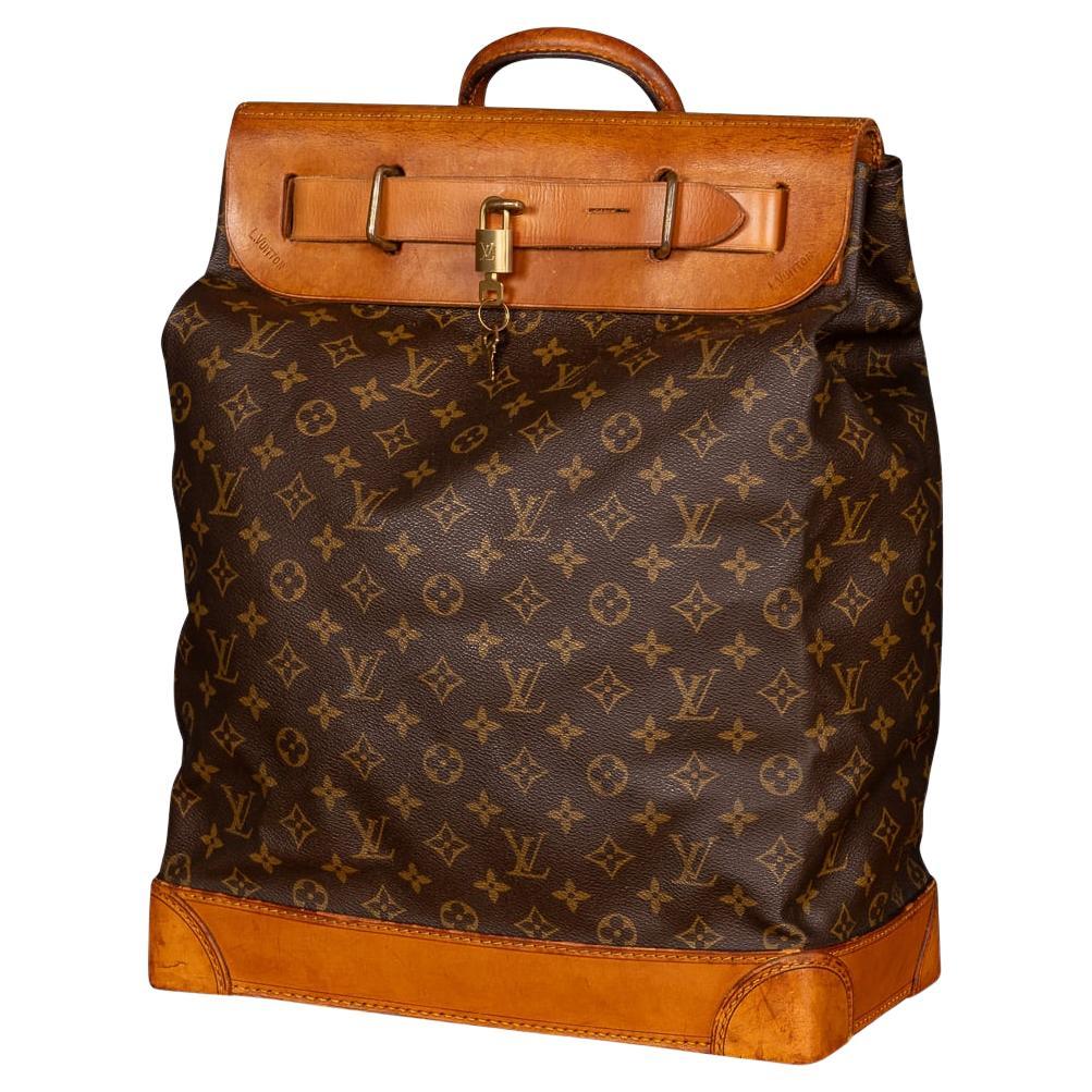 20th Century Louis Vuitton Steamer 35 Bag In Monogram Canvas, Made In France