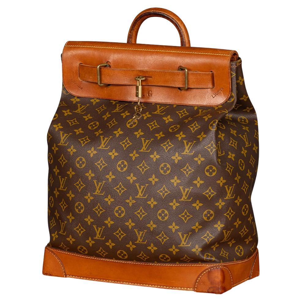 20th Century Louis Vuitton Steamer 35 Bag In Monogram Canvas, Made In France