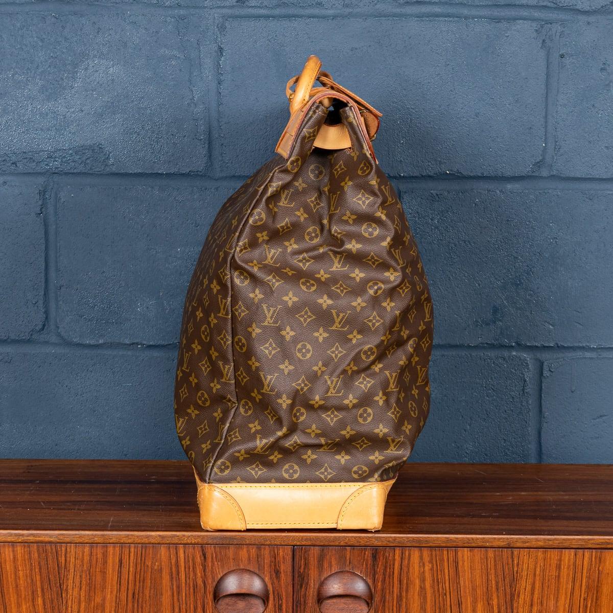 Brass 20th Century Louis Vuitton Steamer 45 Bag In Monogram Canvas, Made In France For Sale