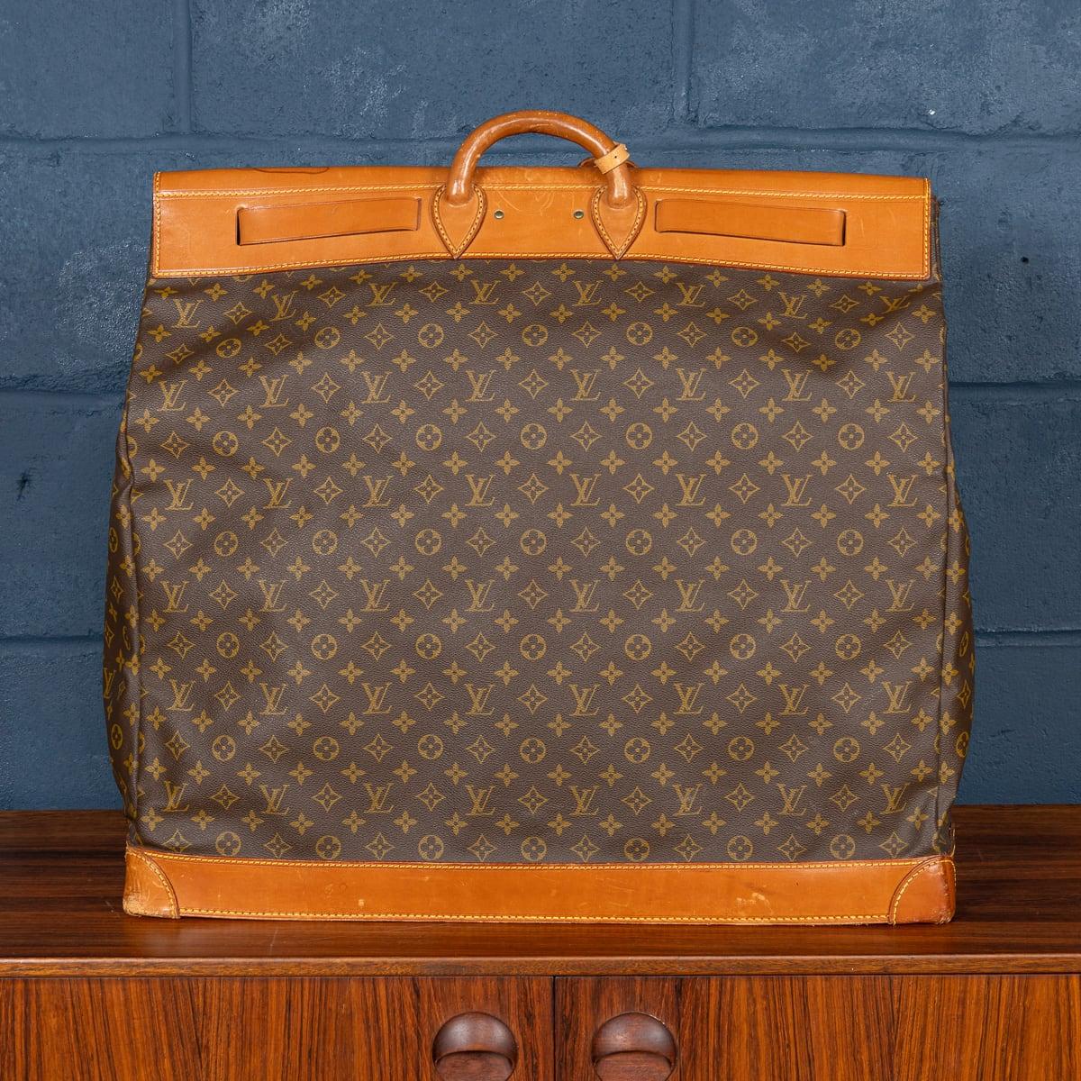 Brass 20th Century Louis Vuitton Steamer 65 Bag In Monogram Canvas, Made In France For Sale