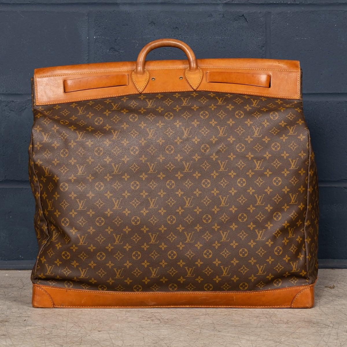Brass 20th Century Louis Vuitton Steamer 65 Bag In Monogram Canvas, Made In France