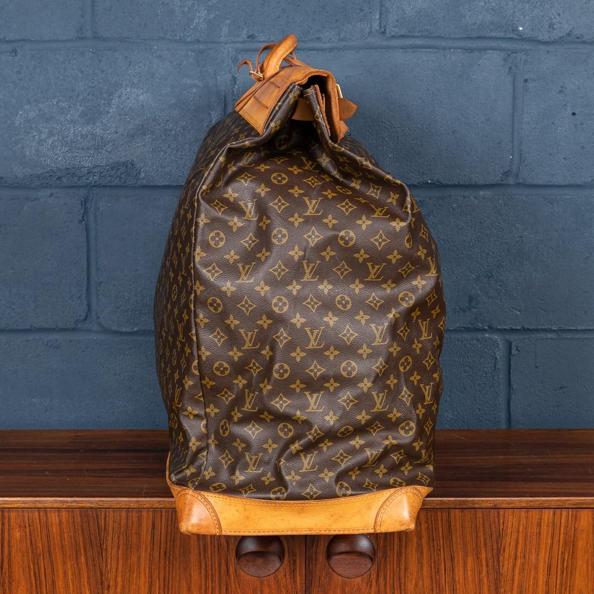 Brass 20th Century Louis Vuitton Steamer 65 Bag In Monogram Canvas, Made In France For Sale