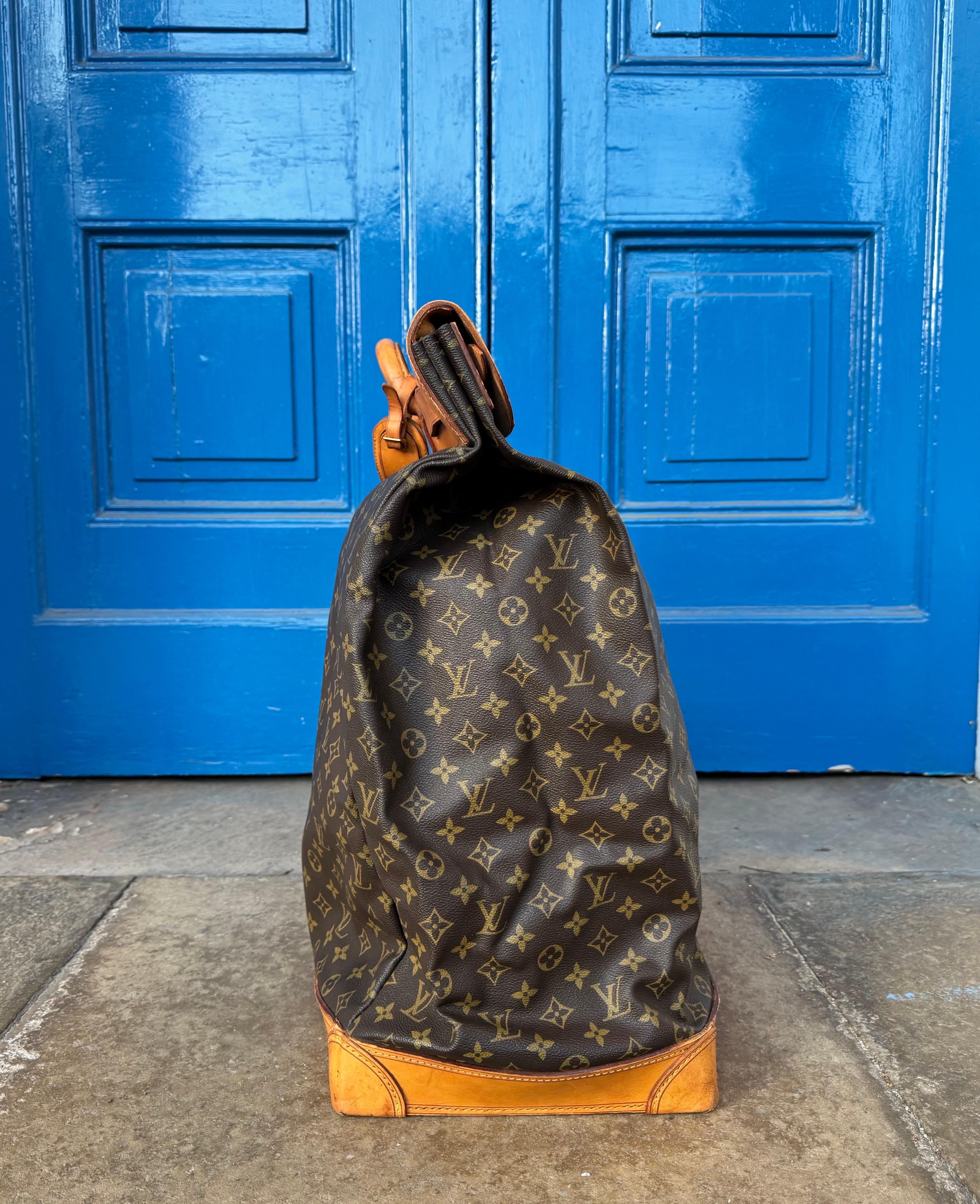 Gris Sac à vapeur Louis Vuitton du 20ème siècle 55cm en vente