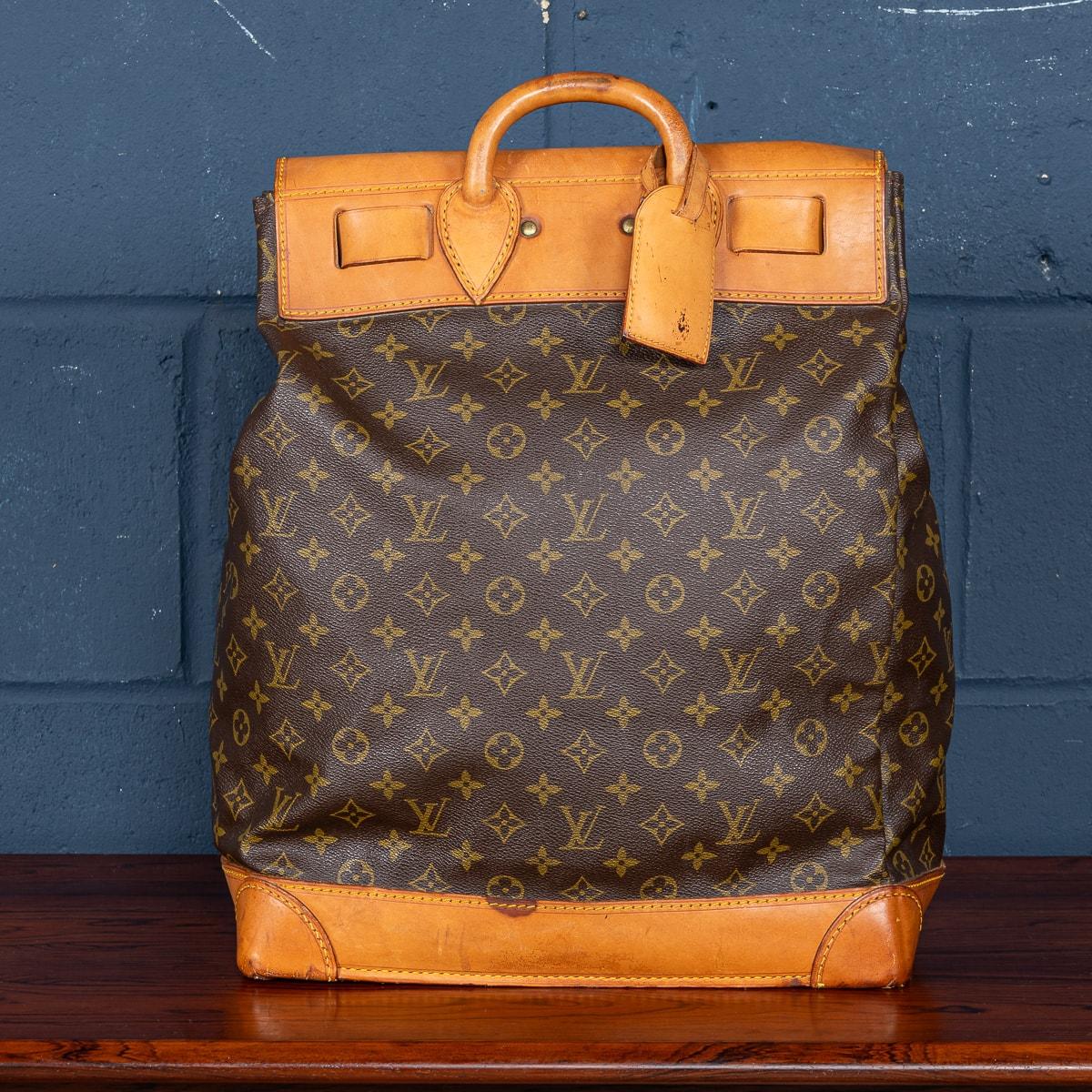 20th Century Louis Vuitton Steamer Bag In Monogram Canvas, Made In France In Good Condition For Sale In Royal Tunbridge Wells, Kent