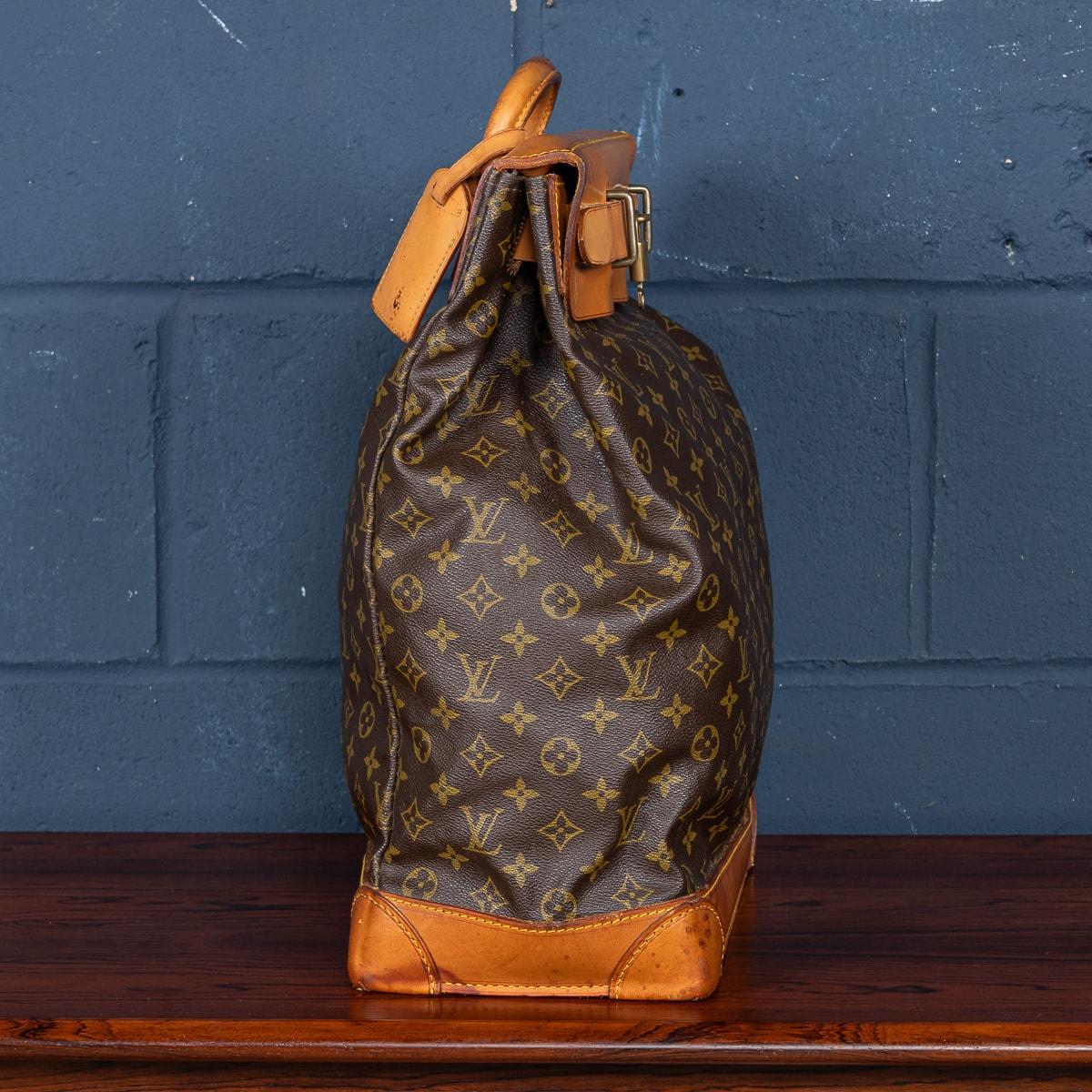 Louis Vuitton Dampfertasche aus Segeltuch mit Monogramm aus dem 20. Jahrhundert, hergestellt in Frankreich (Ende des 20. Jahrhunderts) im Angebot