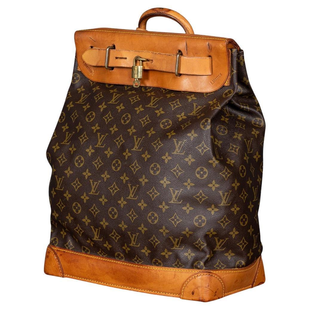 Louis Vuitton Dampfertasche aus Segeltuch mit Monogramm aus dem 20. Jahrhundert, hergestellt in Frankreich im Angebot