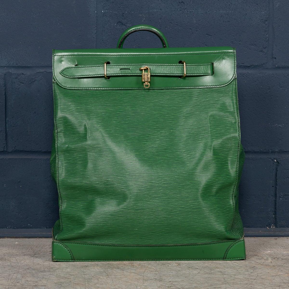 Other 20th Century Louis Vuitton Steamer Bag In Rolex Green Epi Leather Canvas, France
