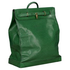 20th Century Louis Vuitton Steamer Bag In Rolex Green Epi Leather Canvas, France