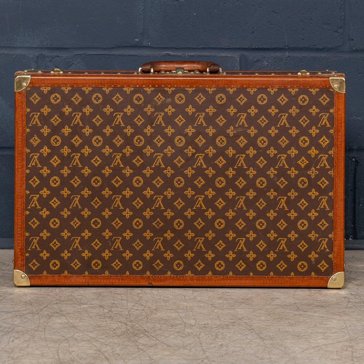 Brass 20th Century Louis Vuitton Suitcase In Monogram Canvas, France c.1940