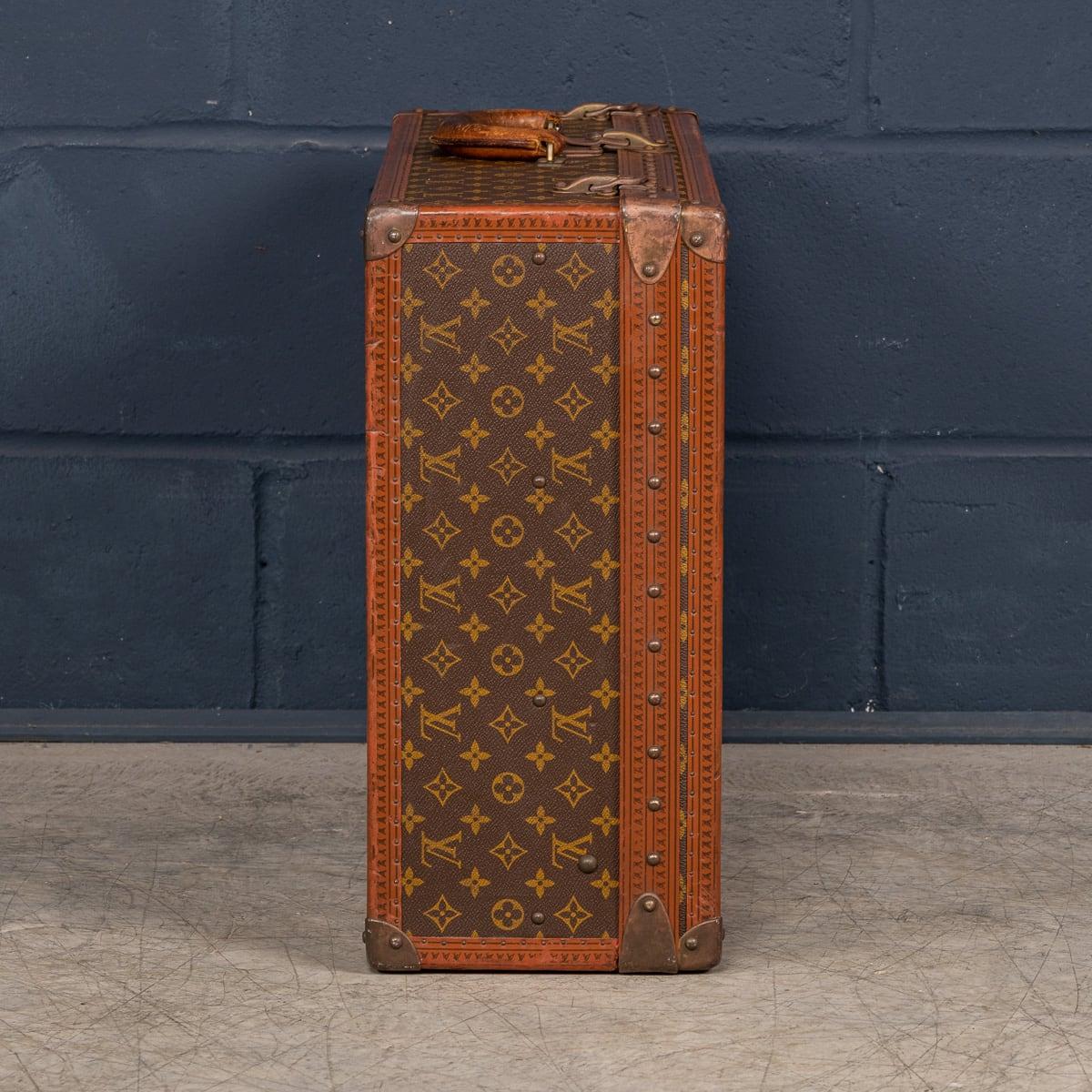Brass 20th Century Louis Vuitton Suitcase In Monogram Canvas, France c.1970