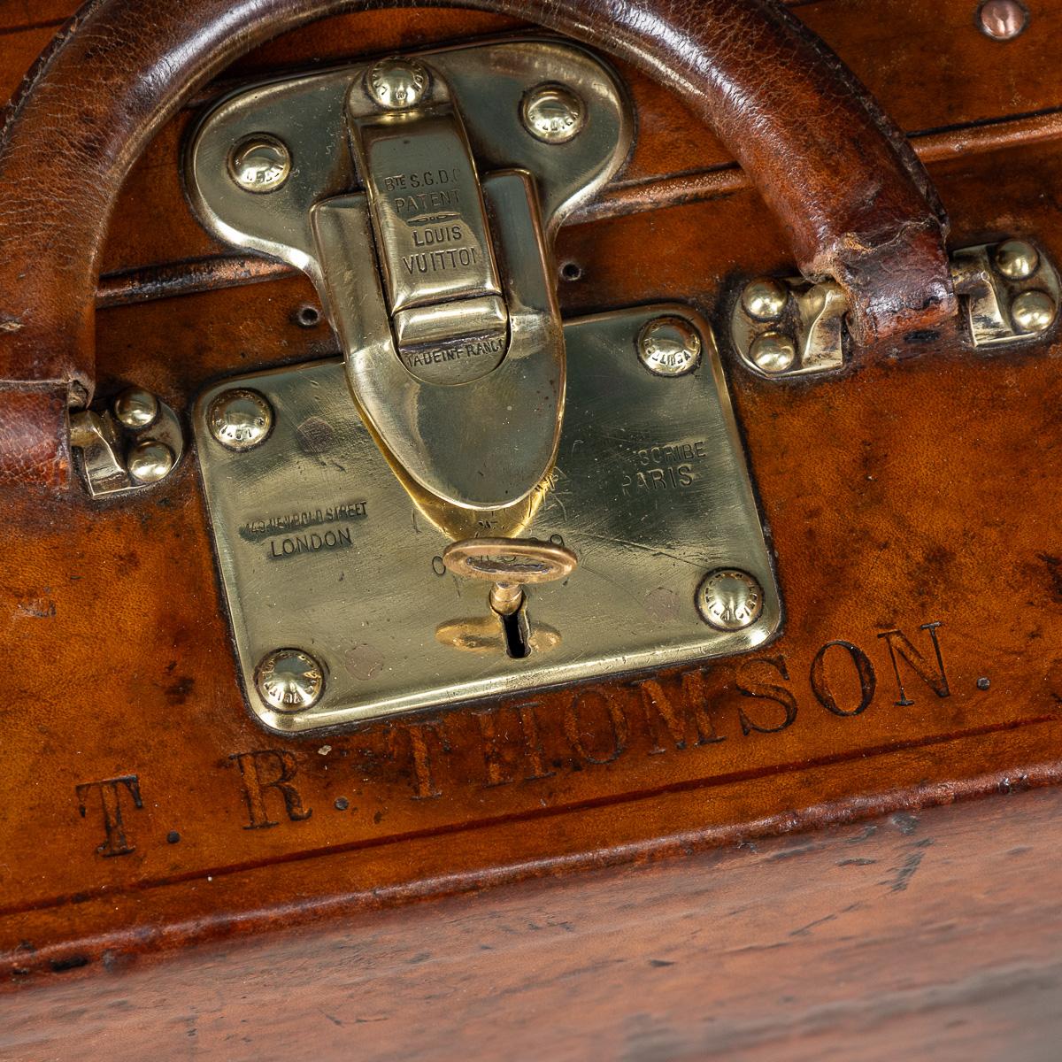 Louis Vuitton-Koffer des 20. Jahrhunderts aus natürlichem Rindsleder, Frankreich um 1910 im Angebot 9