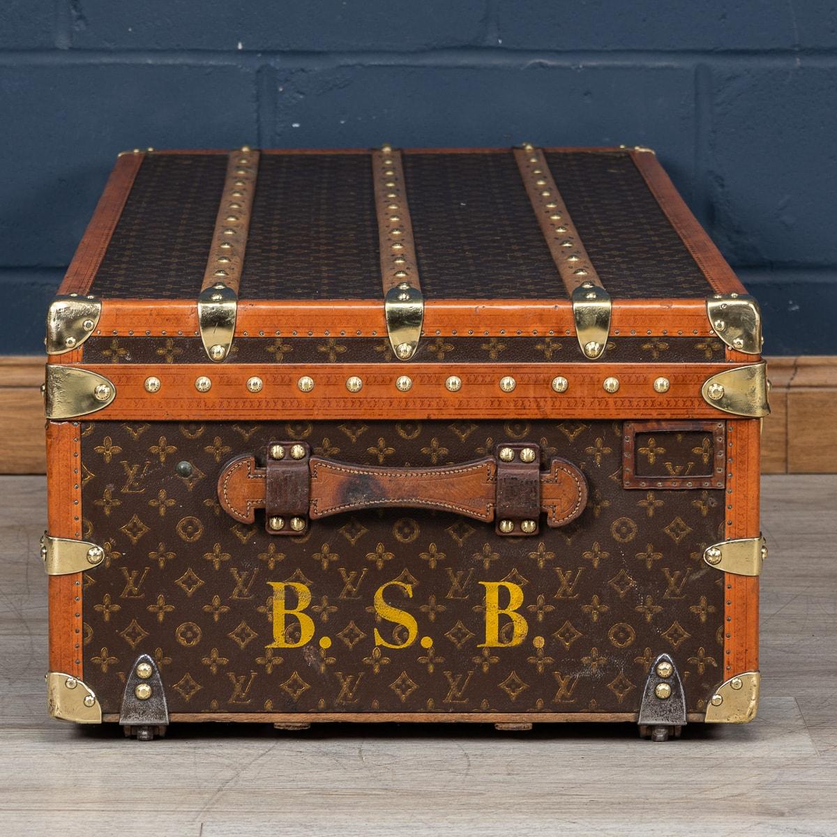 Brass 20th Century Louis Vuitton Trunk, France c.1930 For Sale