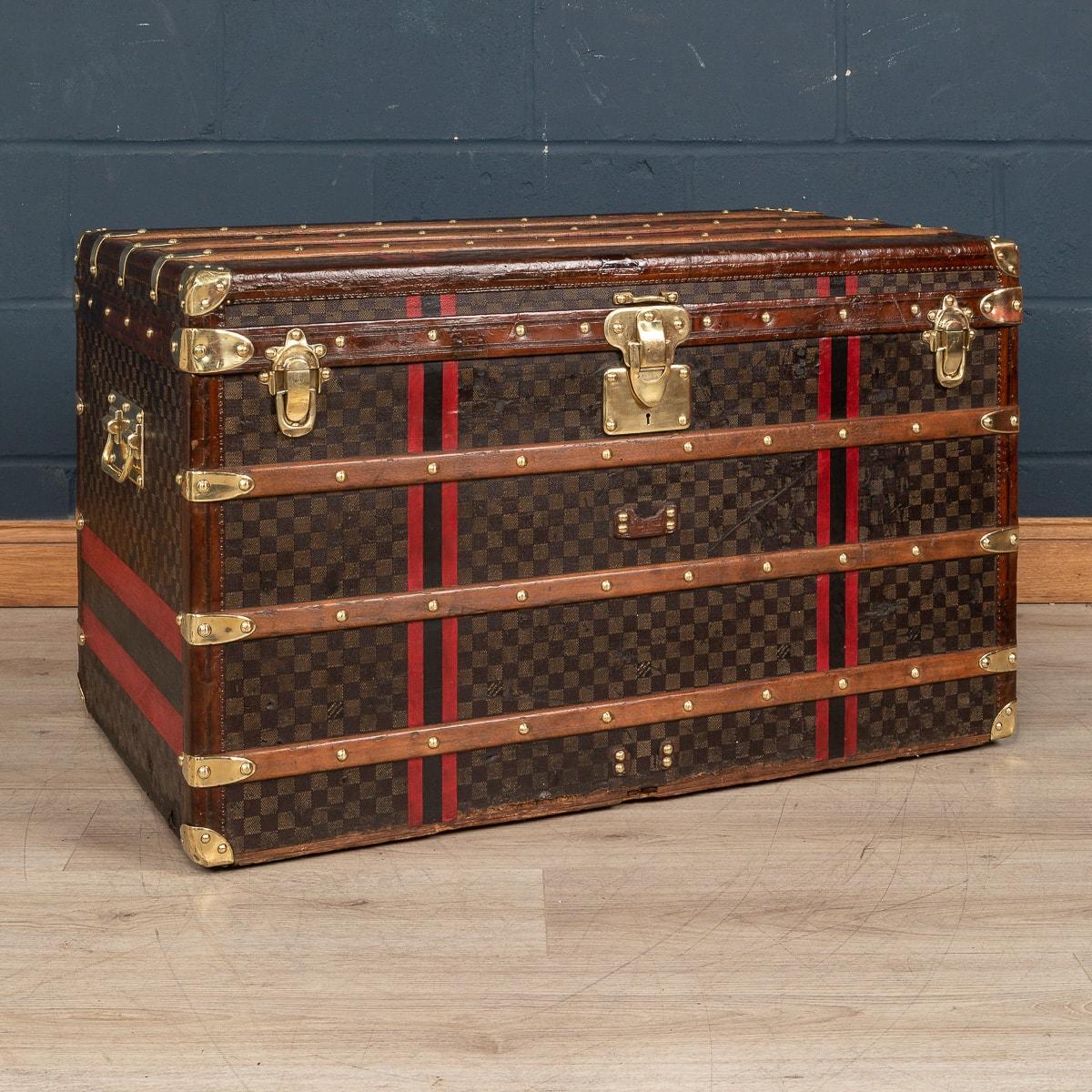 One of the rarest Louis Vuitton trunks to be offered, this trunk is covered in the world famous damier (checkerboard) canvas. Dating to around 1900, it is a wonderful example of such trunks.

Condition
In Good Condition - Some fading in areas of