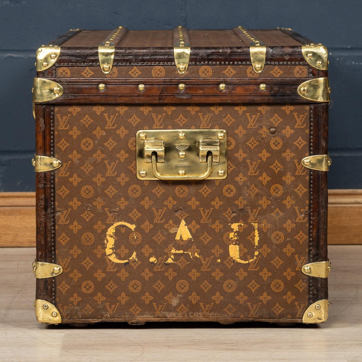 Brass 20th Century Louis Vuitton Trunk In Monogram Canvas, France, c.1900 For Sale
