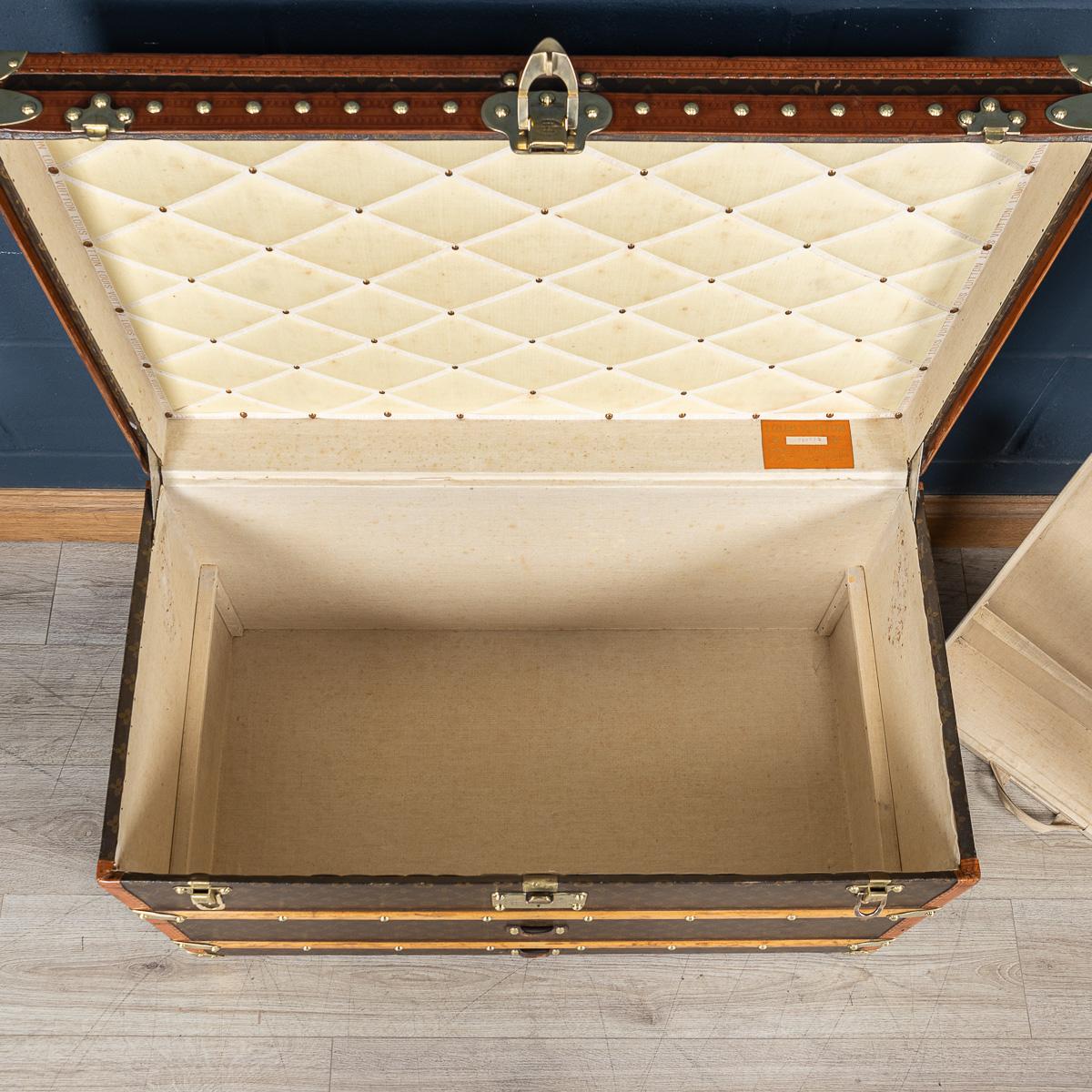 Louis Vuitton-Koffer des 20. Jahrhunderts aus Monogramm-Leinwand mit Monogramm, Frankreich um 1930 im Angebot 4