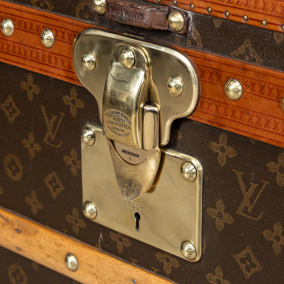 Louis Vuitton-Koffer des 20. Jahrhunderts aus Monogramm-Leinwand mit Monogramm, Frankreich um 1930 im Angebot 9